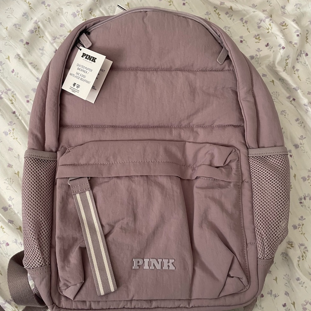 (nwt) pink quilted puffer backpack